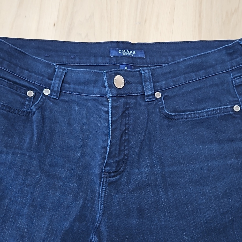 Chaps Denim Navy Capri Jeans sz. 6 Nautical Summer - Picture 2 of 9